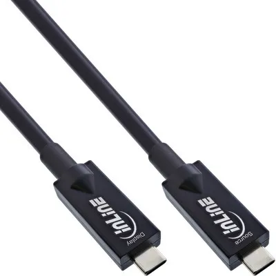 Produktbild von InLine® USB 3.2 Gen.2 AOC Kabel, USB-C Stecker/Stecker, schwarz, 7,5m