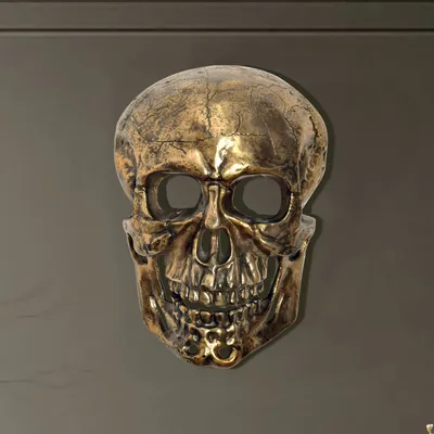 Produktbild von WOHNLING Wanddeko Totenkopf 41 cm Aluminium Gold Schädel Deko Dekoration Skull