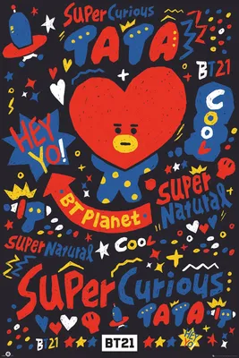 Produktbild von BT21 Tata Poster, offiziell lizenziert, Popgruppe Bangtan Boys, ca. 61x91,5 cm