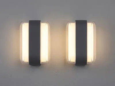 Produktbild von 2er Set LED Außenwandleuchten Anthrazit Fassadenlampe Hausbeleuchtung, Höhe 16cm