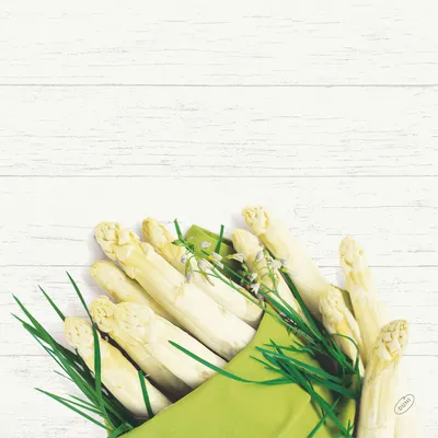Produktbild von DUNI Dunisoft Servietten White Asparagus 40x40cm