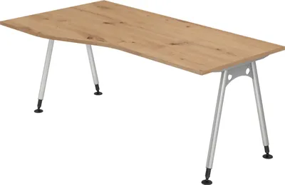 Produktbild von bümö Schreibtisch Serie-A - Nachbildung: Asteiche, Größe: 180 x 100 cm