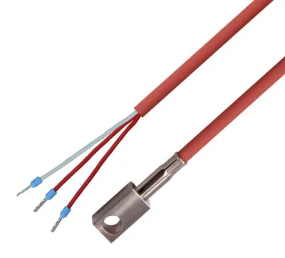 PT100-3-Draht-Oberflächensensor, Edelstahlblock, 5 m Kabel