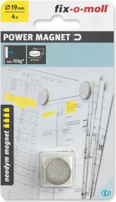 Produktbild von fix-o-moll Neodym Magnete Scheiben 19mm silber