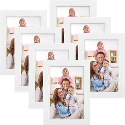 Immagine prodotto di Set di cornici per foto bianche, formato 10x15 cm, ideale per creare collage. Contiene 7 pezzi. Prodotto Giftgarden