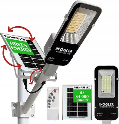 Obrázok produktu pre VÝKONNÁ SOLÁRNA LED LAMPA VOGLER 600 W so senzorom pohybu a súmraku RADAR