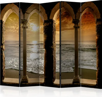 Produktbild von 5-teiliger Doppelseitiger Vlies Paravent - Idyll II 225x172 cm Landschaften c-C-0322-z-c