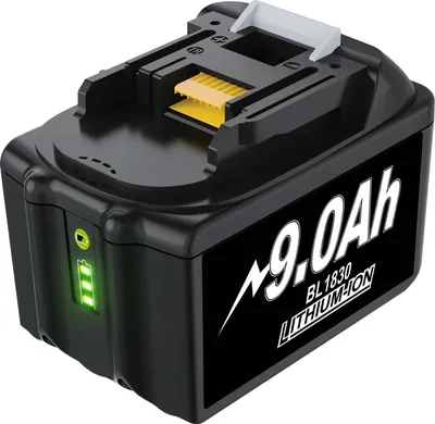 Produktbild von BL1830 Akku für Makita, 18V 18650 Li-Ion, wiederaufladbar, kompatibel mit BL1860-Serie, 9.0A, Gold