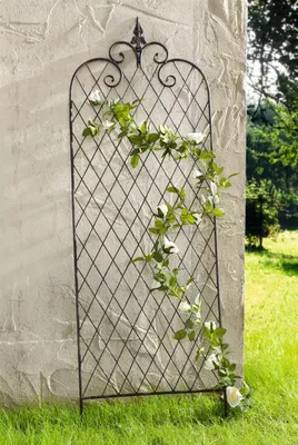 Produktbild von Rankgitter "Raute" aus Metall in Rost Optik, 115 cm hoch, Rankhilfe, Rankgerüst, Gartenstecker, Dekostecker
