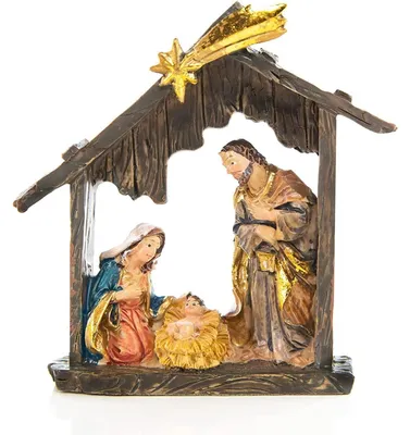 Produktbild von Kleine Weihnachtskrippe Figur 9 x 8,5 cm - Heilige Familie