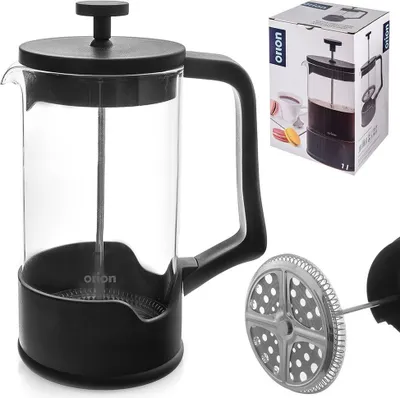 Produktbild von Orion Kaffeebereiter Teebereiter French Press Kolbenbrüher für Tee und Kaffee aus Glas 1 L