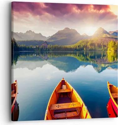 Produktbild von Bild auf Leinwand - Leinwandbild - See Natur - 40x40cm - Wand Bild - Wanddeko - Wandbilder - Leinwanddruck - Bilder - Kunstdruck - Wanddekoration - Leinwand bilder - Wandkunst - AC40x40-3579