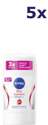 Produktbild von 5x Nivea Dry Comfort Deodorant Stick 50 ml