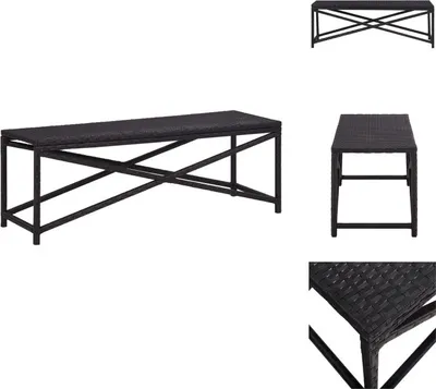 Obrázek produktu pro vidaXL Zahradní lavice 120 cm z polyratanu černá - Zahradní lavice