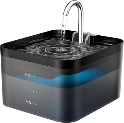 Productafbeelding van Kattenfontein - 2,2 liter - drinkfontein met led en actief koolfilter - superstil - BPA-vrij - 2 waterstromen