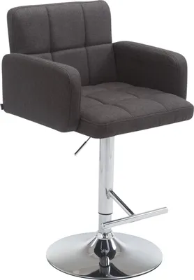 Produktbild von CLP Barhocker Los Angeles, Stoff höhenverstellbar und drehbar | Farbe dunkelgrau Gestell Farbe chrom