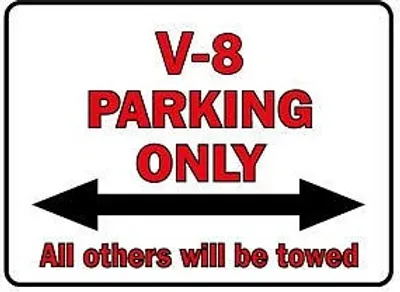 Produktbild von Hinweisschild - V-8 Parking Only - 308732 - Gr. 40 x 30 cm