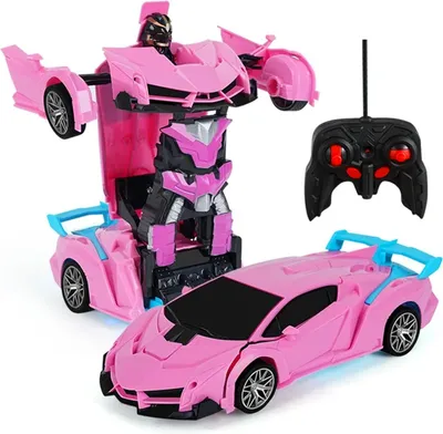 Immagine prodotto di Auto Robot RC 2 in 1 Rosa telecomandato funzione drift luci suoni trasformazione gioco interattivo idea regalo bambini