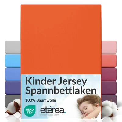 Obrázek produktu pro Prostěradlo Jersey 80x160 - 80x180 cm, 100% bavlněné prostěradlo, oranžové
