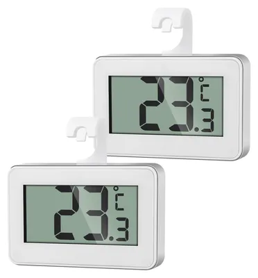 2 digitale Kühlschrankthermometer, Mini, wasserdicht, Frostalarm