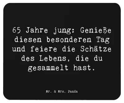 Produktbild von Mr. & Mrs. Panda Mauspad Spruch 65. Geburtstag Feiern - Schwarz - Geschenk, Geburtstagsgeschenk, Jubiläum, Mouse Pad, Besondere Geschenke, Mousepad, laptop, pc