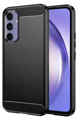 Produktbild von Techsuit Carbon Silicone Back Cover Hülle für Samsung Galaxy A54 - Schwarz