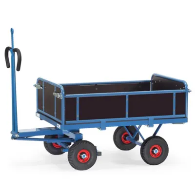 Produktbild von Fetra Handpritschenwagen Bordwände, Zugöse 700 kg LxB 1.200 x 800 mm Luftreifen