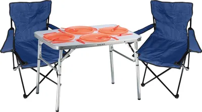 Mojawo 3-teiliges Campingmöbel Set Alu Tragegriff Campingtisch + 2 Anglersessel