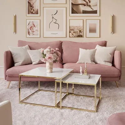 Produktbild von Couchtisch 2in1 YOSHI GLASS Gold Chrom