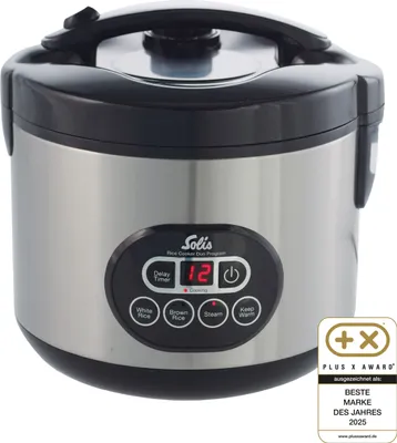 Produktbild von Solis Reiskocher & Dampfgarer, 500 W, 1,2L Volumen, Display, Timer, Beschichtung