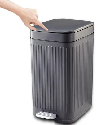 Immagine prodotto di Contenitore per rifiuti con coperchio, capacità 8 litri, a tenuta di odori, stretto, colore grigio