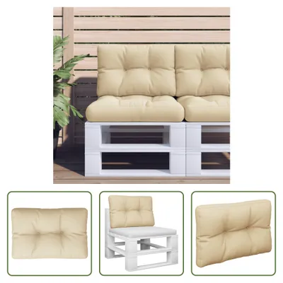 Produktbild von The Living Store Palettenkissen Beige 60x40x12 cm Stoff