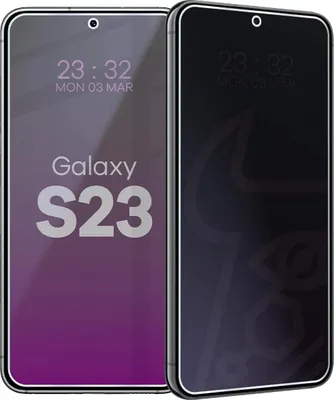 Produktbild von Hybridglas mit Privatschutzfilter für Galaxy S23, Bizon Glass Mule Shadow, Matt