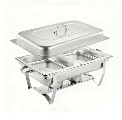 Produktbild von Chafing Dish Speisenwärmer - Warmhaltebehälter aus Edelstahl - 2 Einsätze - Buffetwärmer für Catering und Partys