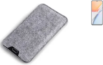 Produktbild von K-S-Trade Filz Handyhülle kompatibel mit Vivo Y18s Schutzhülle Filztasche Filz Tasche Case Sleeve Handy Hülle Filzhülle grau