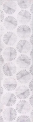 Produktbild von BELIANI Teppich Cremeweiß Stoff Rechteckig 80x300 cm Schmal Rutschfest Abstrakt Modern Kurzhaar Kurzflor Läufer für Fußbodenheizung Flur Diele