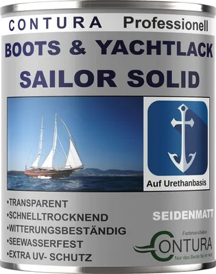 Produktbild von 375ml - Contura Boots- & Yachtlack Hochglanz Bootslack Holzlack Hartlack Klarlack – Seidenmatt