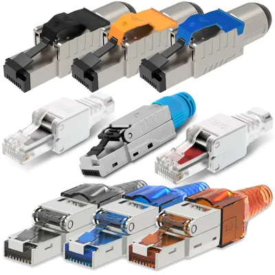 Produktbild von CAT8 CAT8.1 CAT7 CAT6A CAT6 Netzwerk Stecker RJ45 Netzwerkstecker WerkzeuglosStückzahl:8 Stück;Auswahl:Stecker CAT6