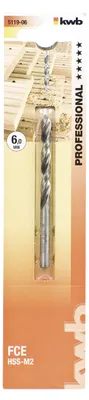 Productafbeelding van kwb 511906, Boor, voor hout, 6 mm, 93 mm, geschikt voor: spaanplaat, hardhout, gipsplaat, kunststof, zacht hout, snijstaal met molybdeenlegering