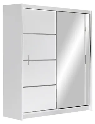 Produktbild von Masseno Schiebetürenschrank NASUS 180/215/61 cm 2-türig mit Spiegel Weiß