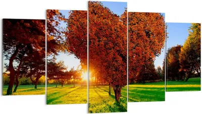 Produktbild von Bild auf Leinwand - Leinwandbild - Baum Park Frühling Herz - 160x85cm - Wand Bild - Wanddeko - Leinwanddruck - Bilder - Kunstdruck - Wanddekoration - Leinwand bilder - Wandkunst - EA160x85-2823