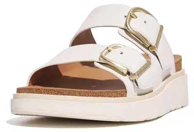 Produktbild von FITFLOP FitFlop Gen-FF Buckle Two-Bar Leather Slides WEISS 40
