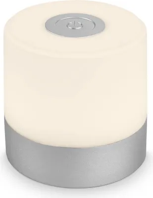 Produktbild von BRILONER Mini LED Akku Tischleuchte IP44, Stufenweise Dimmbar, Touch, Mobiles Licht, LED Tischlampe Aussen, 7 cm hoch, Silber