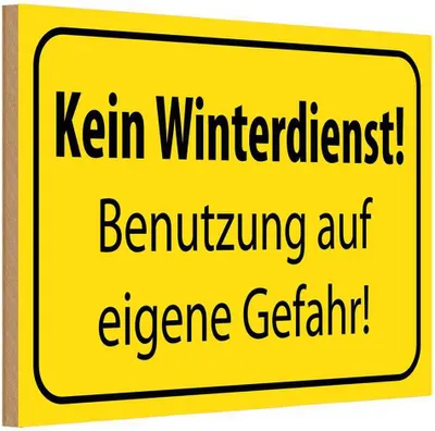 Produktbild von vianmo Holzschild 20x30 cm kein Winterdienst eigene Gefahr Warnschild Hinweisschild