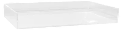 Image de Plateau en plastique acrylique transparent pour ranger les pinceaux de maquillage et les bijoux – Organiseur de maquillage empilable – Plateau de rangement pour maquillage, 24 cm