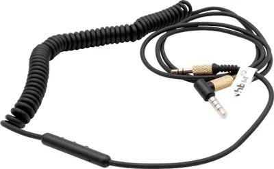 Produktbild von vhbw Audio AUX Kabel kompatibel mit Marshall Major Bluetooth, Major 4, Major II Kopfhörer - Audiokabel 3,5mm Klinkenstecker, 150 cm Gold Schwarz