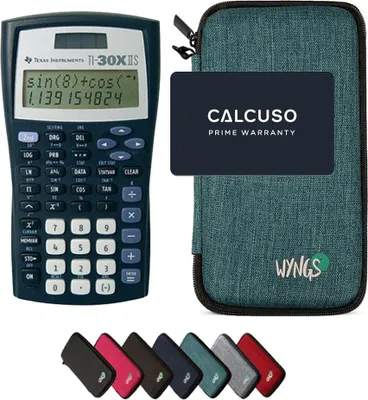 Produktbild von TI-30XIIS inkl. WYNGS Schutztasche Türkis - Wissenschaftlicher Taschenrechner - Basic Set