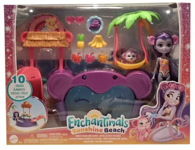 Obrázok produktu pre Enchantimals Sunshine Beach HTW73, Akčný / Dobrodružný, 4 rok / roky, Viacfarebný, Textil, Plast