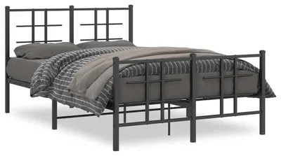 Produktbild von vidaXL Bettgestell mit Kopf- und Fußteil Metall Schwarz 120x200 cm