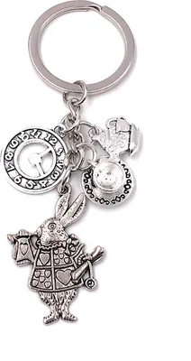 Produktbild von Onwomania Schlüsselanhänger Haus Märchen Tasse Metall Anhänger Charm